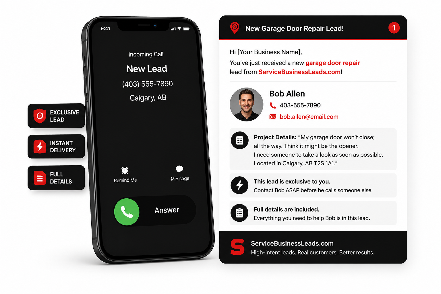 Lead notification phone
